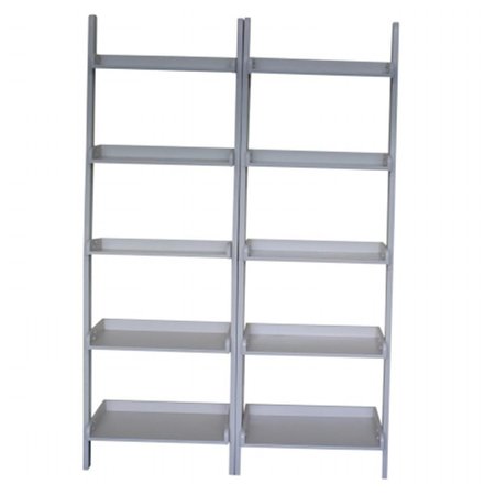 INTERNATIONAL CONCEPTS Set of 2 pcs - Lean to shelf units- with 5 shelves Linen white K-SH69-2660-2